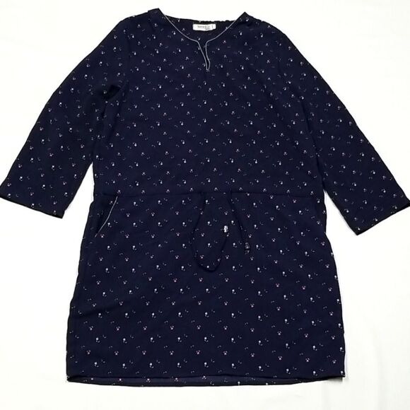 🎁5/$25 Noemie & Co Blouse Womens Size M/L Paris Fashion Top Size M/L Dark Blue - Picture 1 of 11